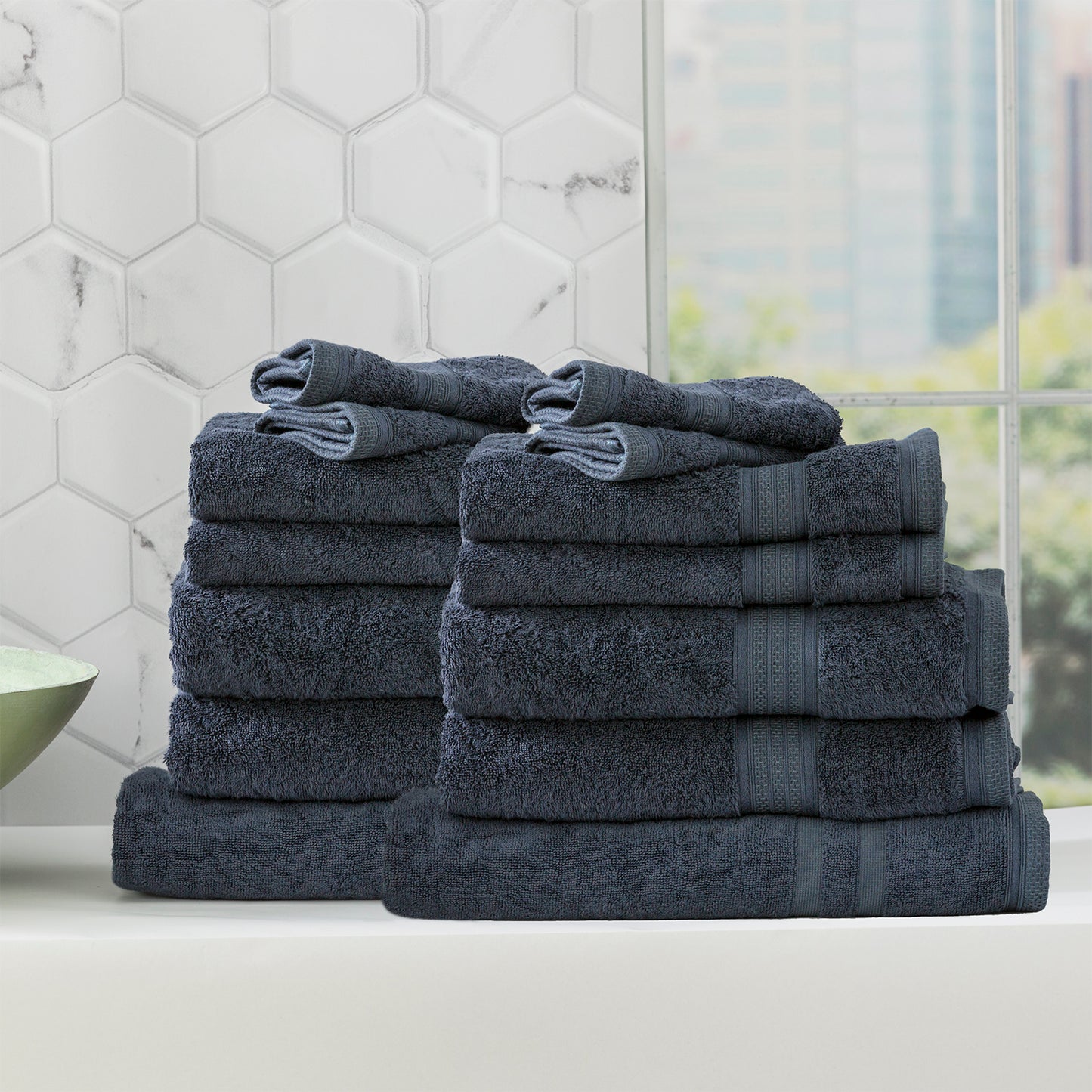 14 Piece Stella Towel Set - 650 GSM Super Soft Bamboo Cotton