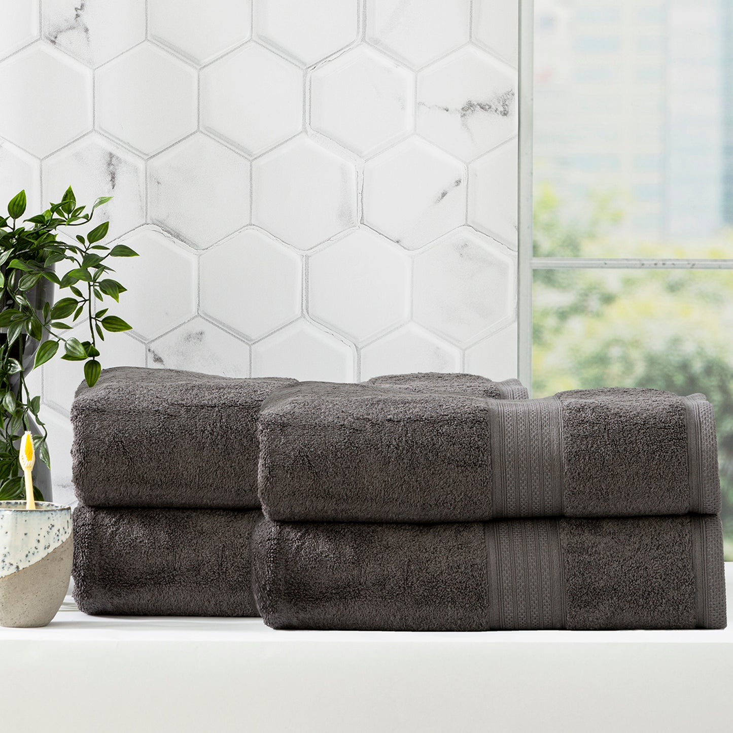 4 Pack Stella Bath Sheets - 650 GSM Super Soft Bamboo Cotton