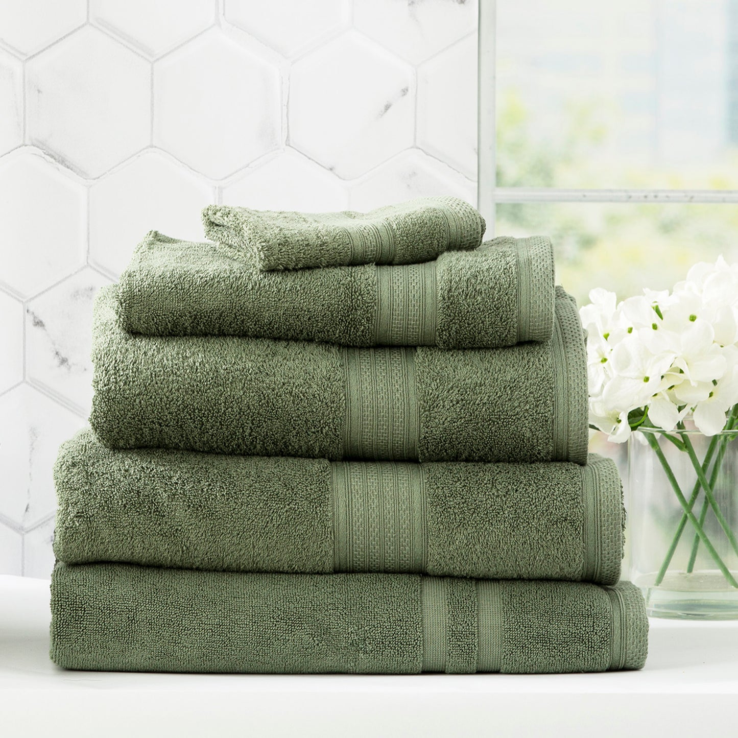 5 Piece Stella Towel Set - 650 GSM Super Soft Bamboo Cotton