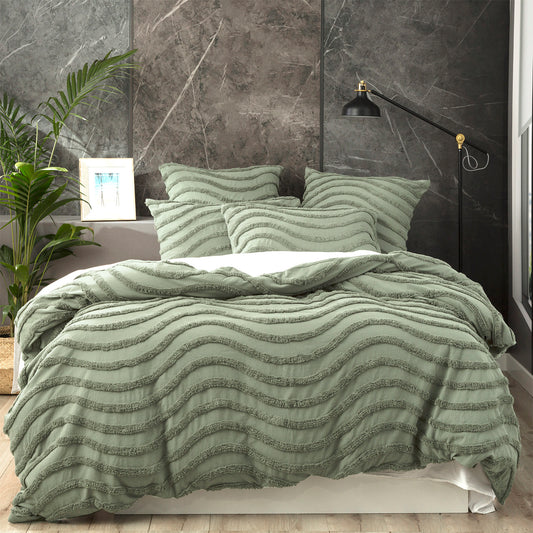 Wave 100% Chenille Cotton Euro Pillow Case - Tufted -  Vintage Washed