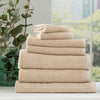 7 Piece Cobblestone Towel Set - 650 GSM Ribbed Cotton