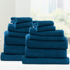 14 Piece Cobblestone Towel Set - 650 GSM Ribbed Cotton