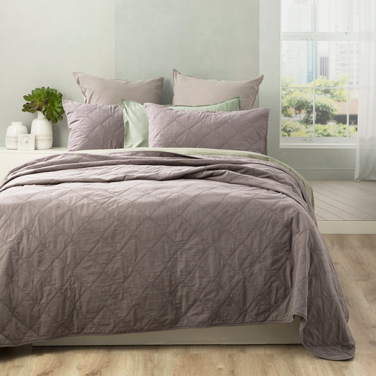 Attwood Cotton Coverlet Set Single/Double - Vintage Stone Washed - Quilted