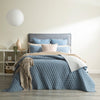 Diamante Cotton Reversible Coverlet Set - Quilted - Vintage Stone Washed