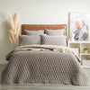 Diamante Cotton Reversible Coverlet Set - Quilted - Vintage Stone Washed