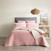 Diamante Cotton Reversible Coverlet Set - Quilted - Vintage Stone Washed