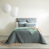 Diamante Cotton Reversible Coverlet Set - Quilted - Vintage Stone Washed