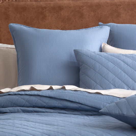 Cavallo 100% French Linen Euro Pillow Case - Stone Washed