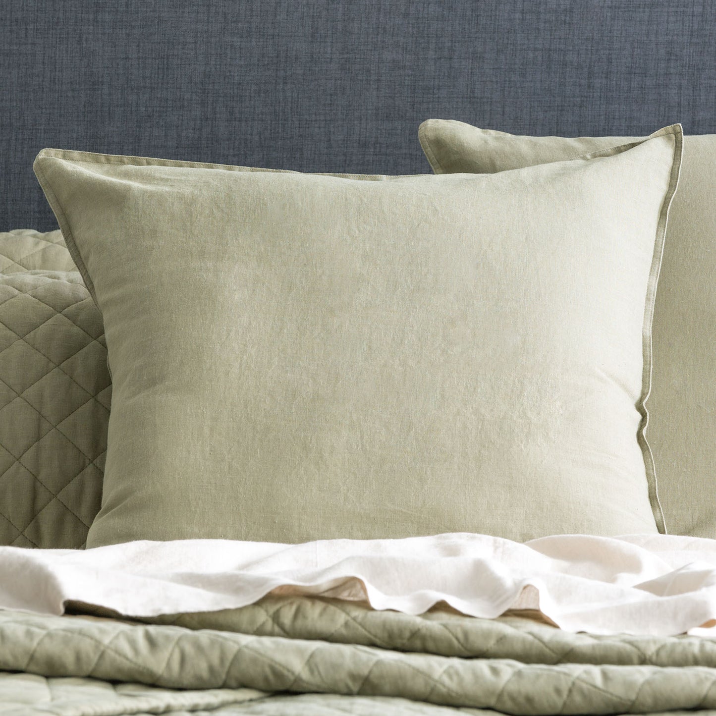 Cavallo 100% French Linen Euro Pillow Case - Stone Washed