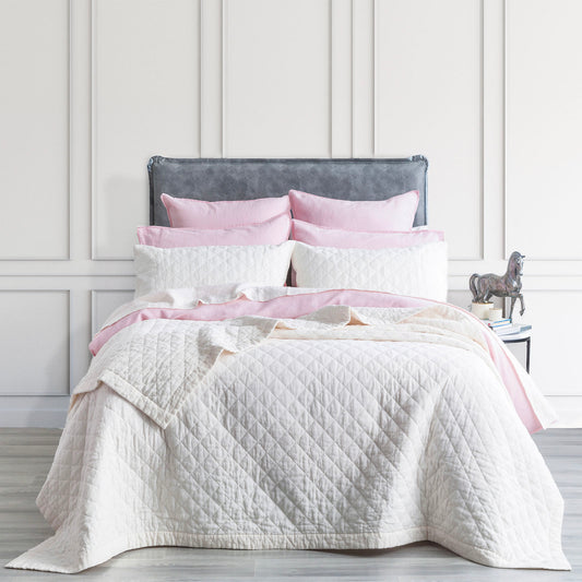 Cavallo French Linen Coverlet Set - Quilted - Stone Washed