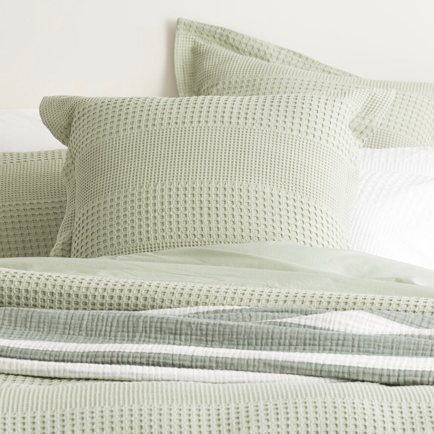Elegance Waffle Cotton Euro Pillow Case - Jacquard