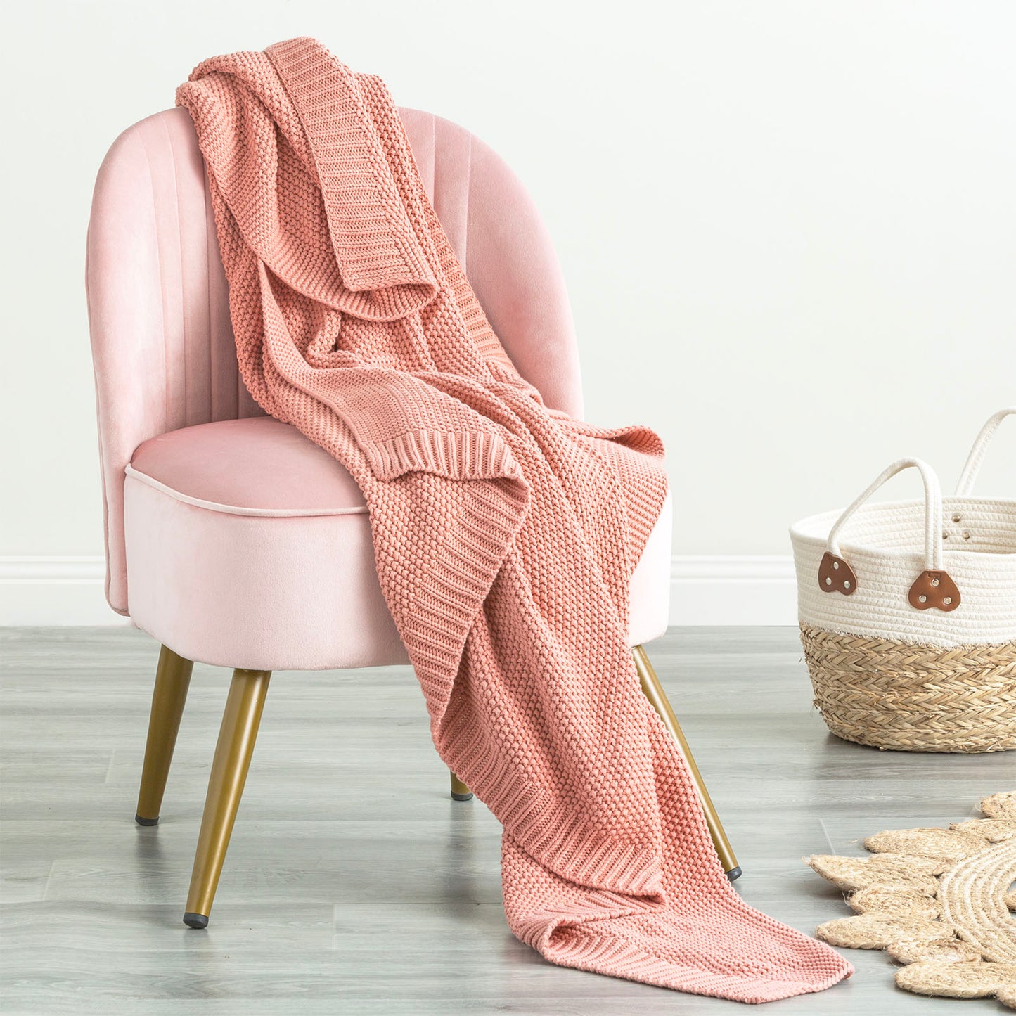 100% Cotton Knitted Throw