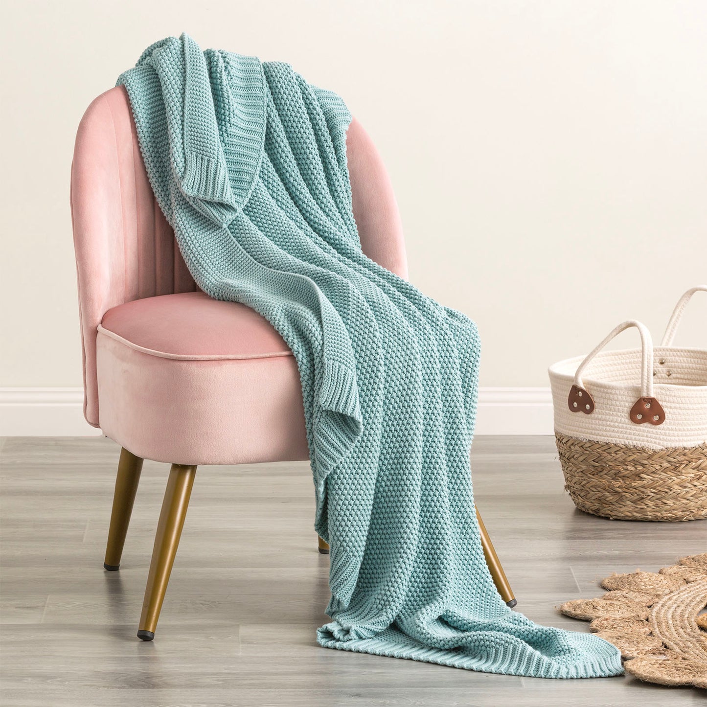 100% Cotton Knitted Throw