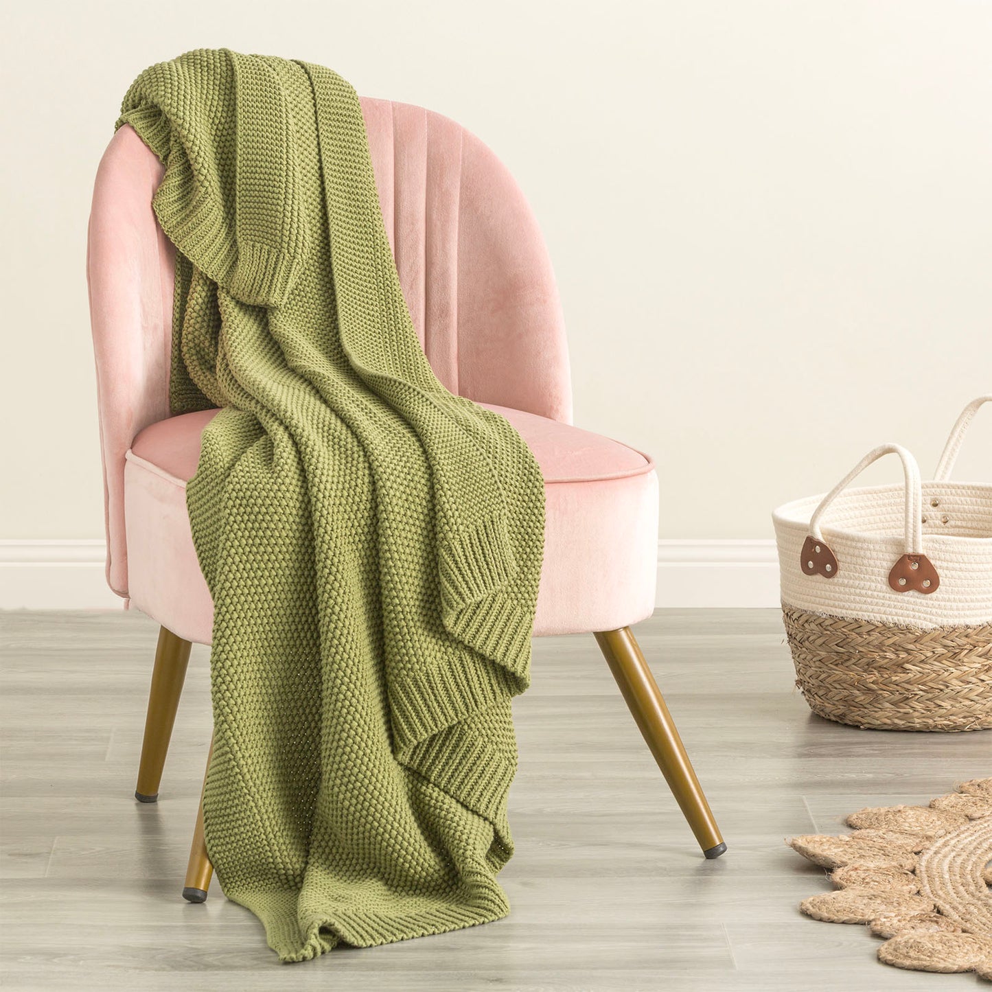 100% Cotton Knitted Throw