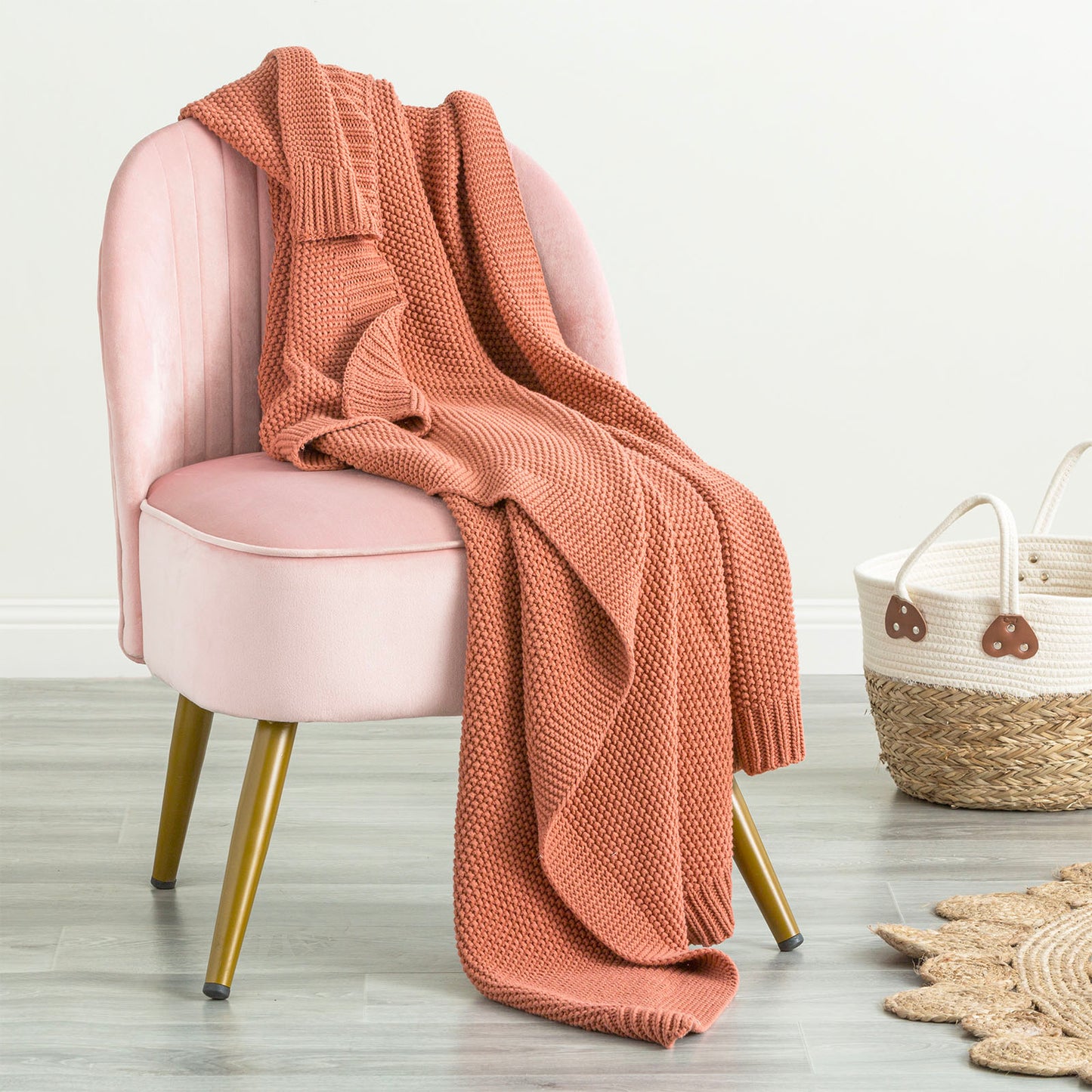 100% Cotton Knitted Throw