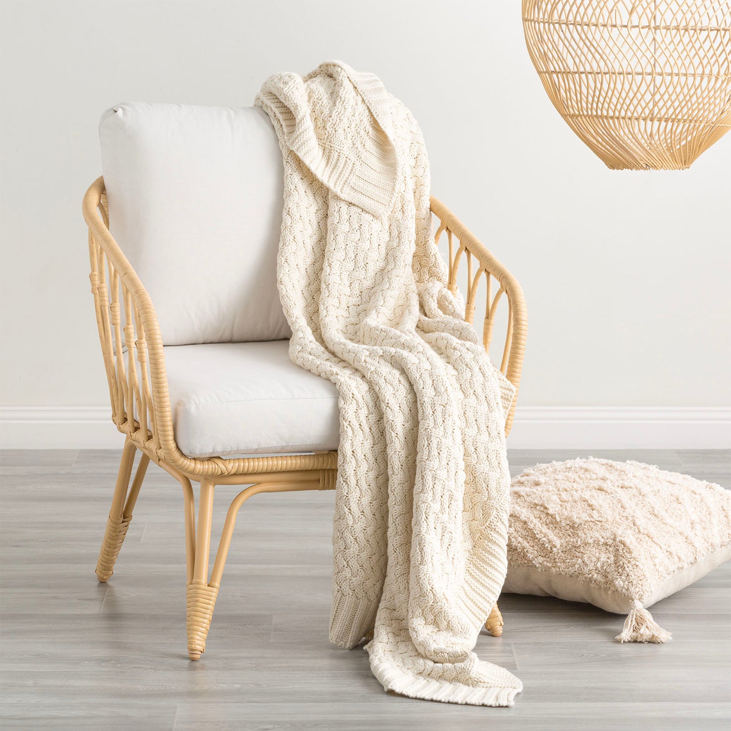 100% Cotton Knitted Throw