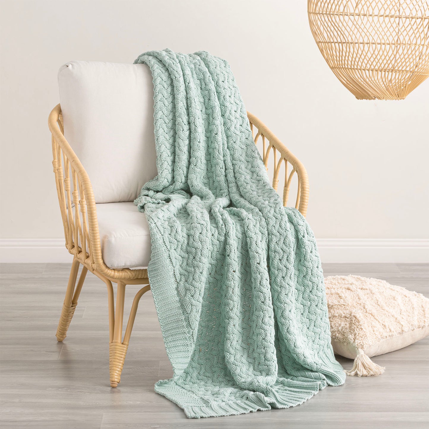 100% Cotton Knitted Throw