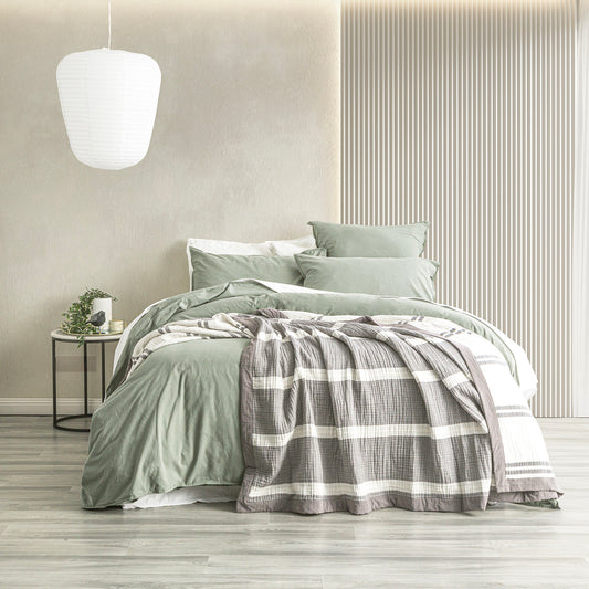 Brighton Textured Blanket - Yarn Dyed Washed Cotton