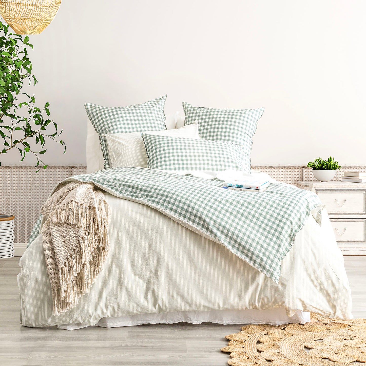 Alison Yarn Dyed Cotton Quilt Cover Set - Reversible