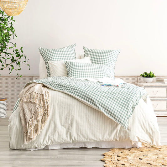 Alison Yarn Dyed Cotton Quilt Cover Set - Reversible