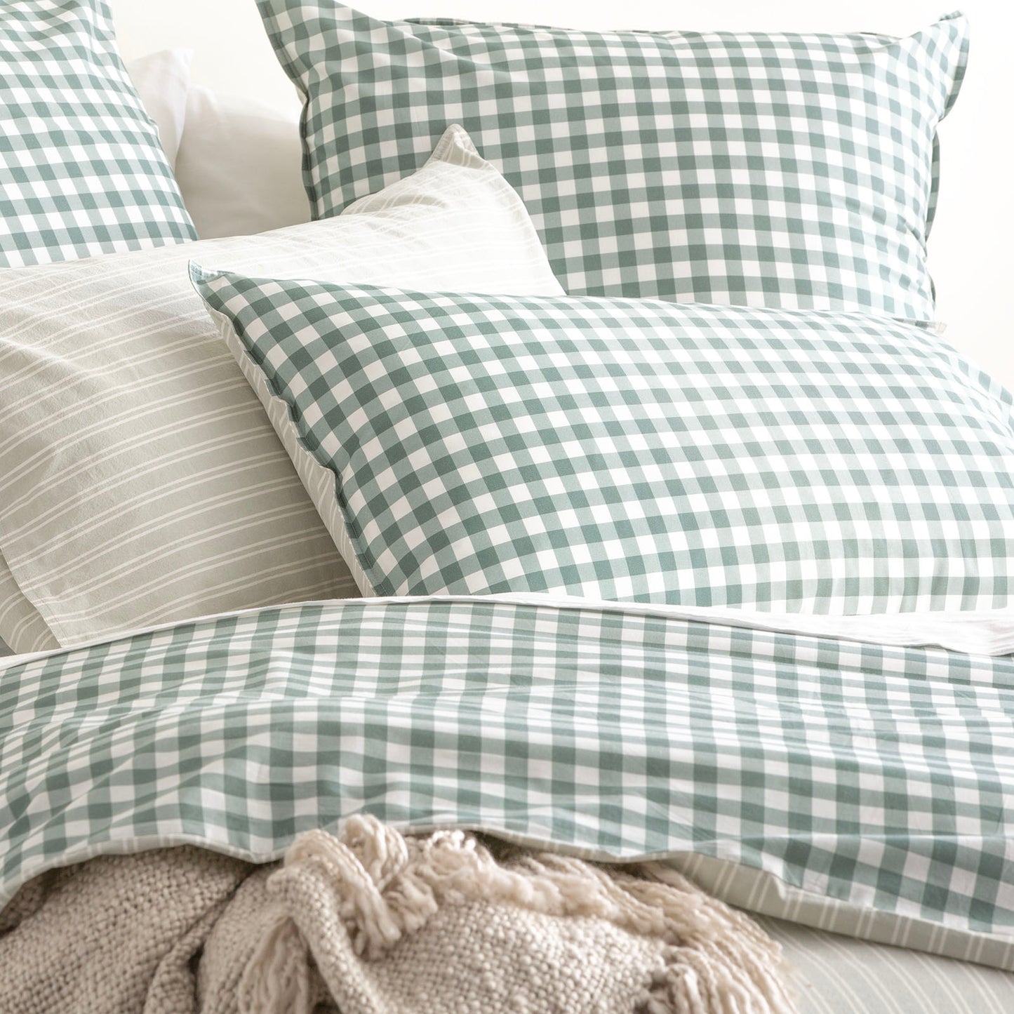 Alison Yarn Dyed Cotton Quilt Cover Set - Reversible