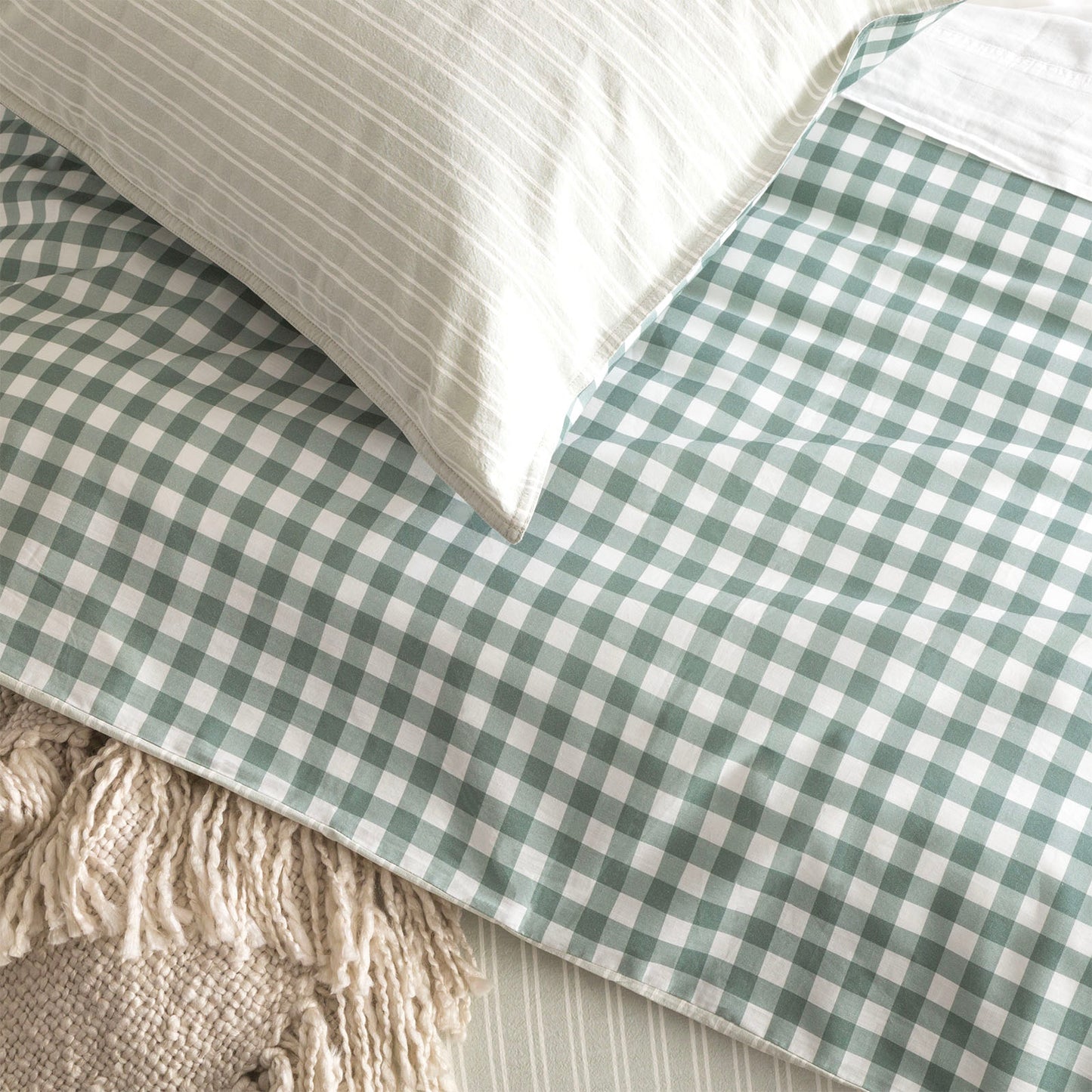 Alison Yarn Dyed Cotton Quilt Cover Set - Reversible