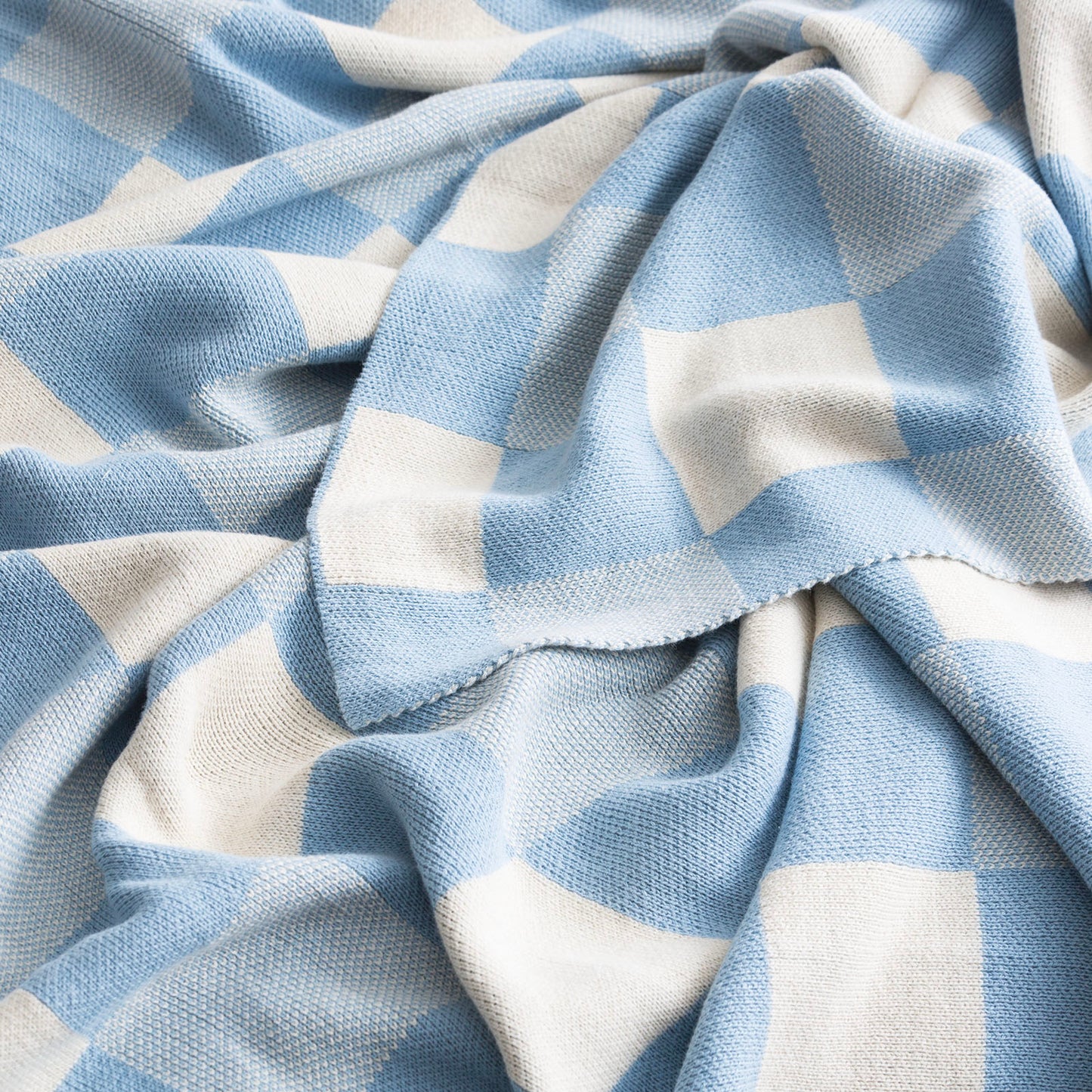 Newport Knitted Throw - Checkered Cotton