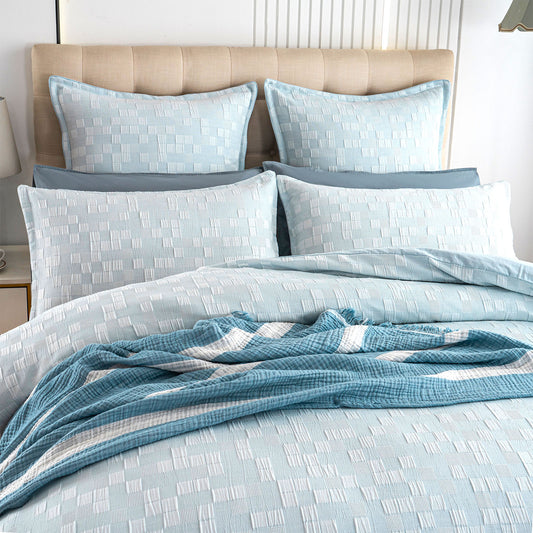 Jervis Checks Euro Pillow Case French Blue - Jacquard