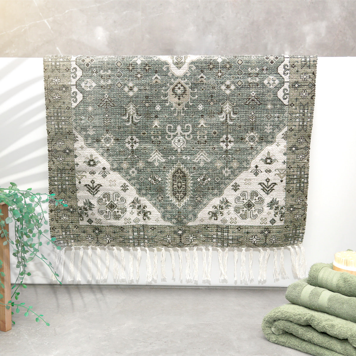 Renee Taylor Vintage Handwoven Bath Rug 65 x 110 Cms
