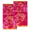2 Pack Large Velour Beach Towel - Jacquard