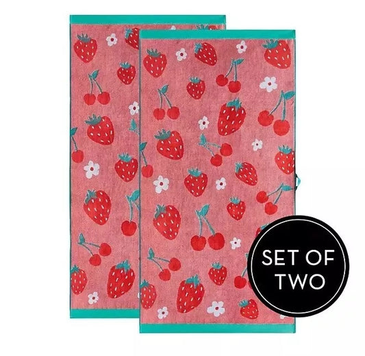 2 Pack Kids Velour Beach Towel - Jacquard