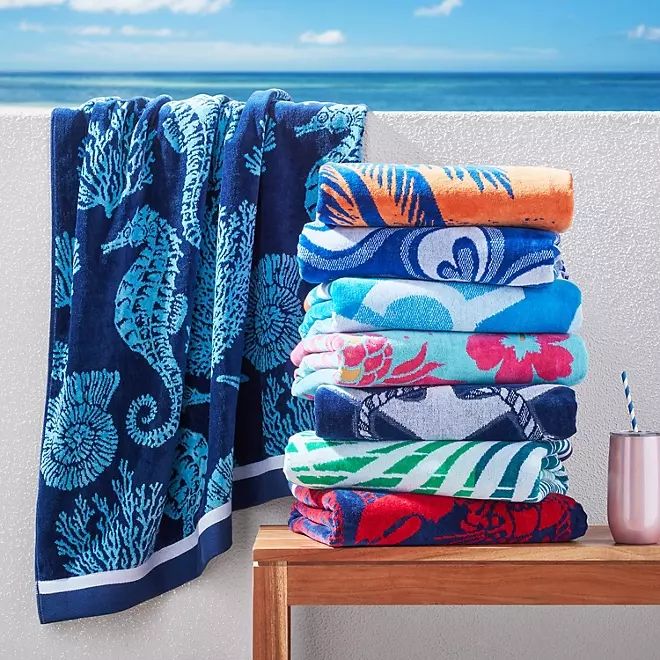 2 Pack Kids Velour Beach Towel - Jacquard