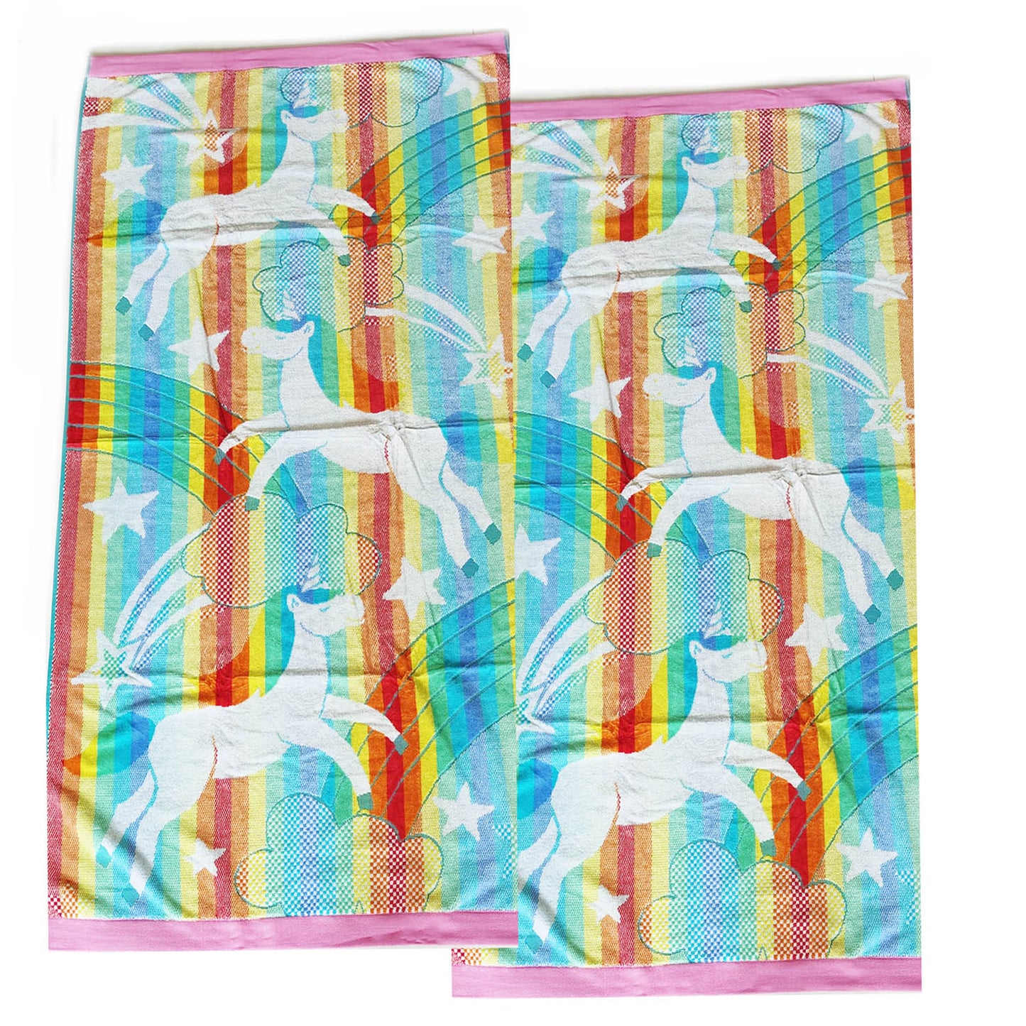 2 Pack Kids Velour Beach Towel - Jacquard