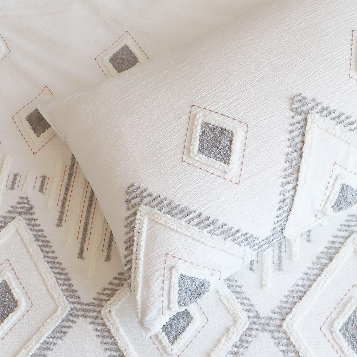 Zuma Tufted Quilt Cover Set - Stone Washed