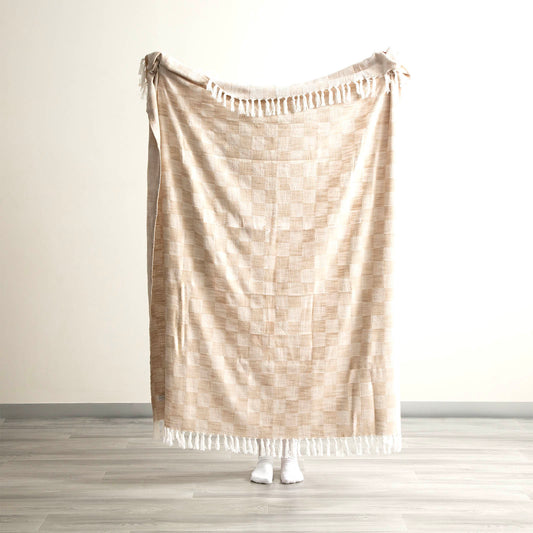 Nevis Checkered Throw - Yarn Dyed Stone Washed