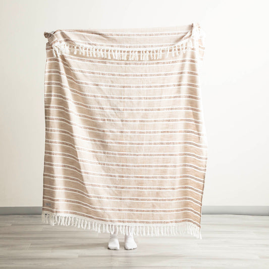 Como Stripe Throw - Yarn Dyed Stone Washed