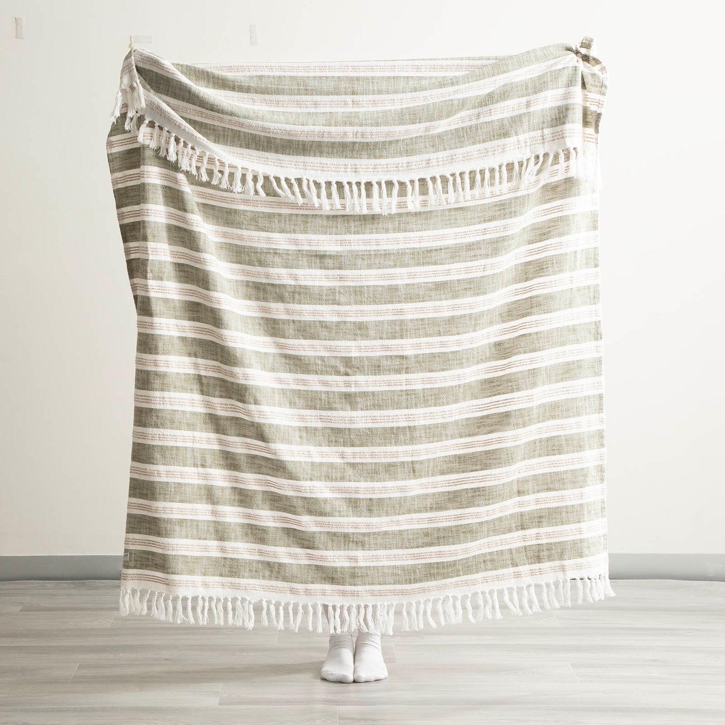 Como Stripe Throw - Yarn Dyed Stone Washed