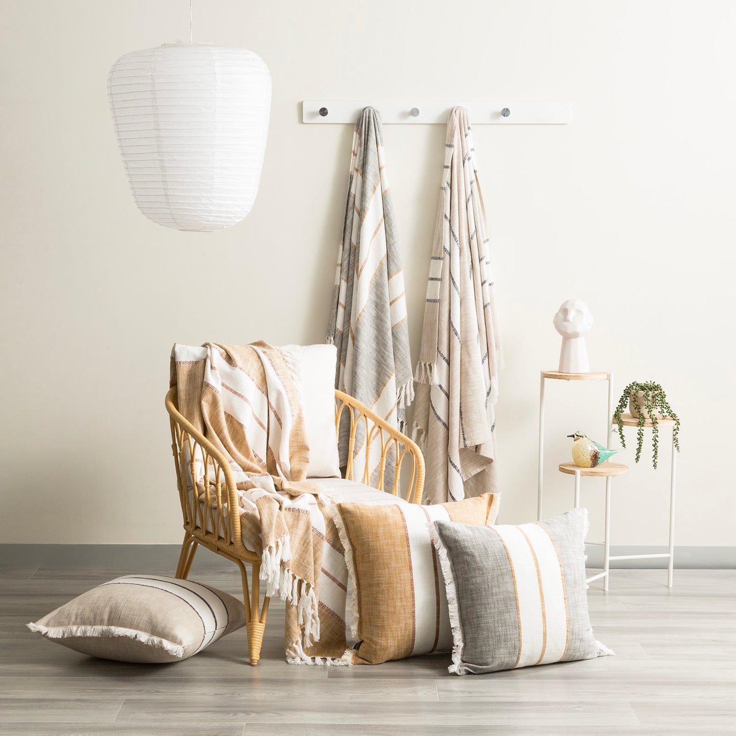 Modena Stripe Throw - Yarn Dyed Stone Washed