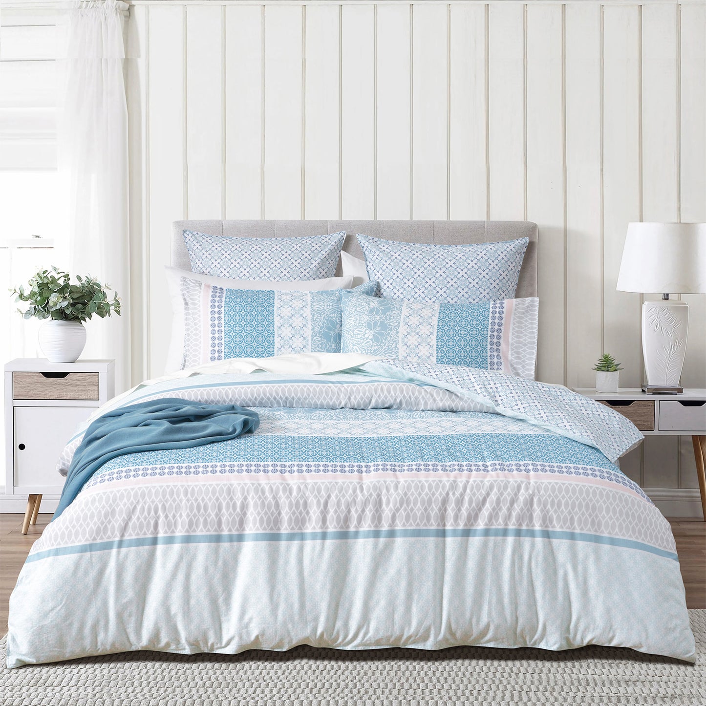 300 TC Cotton Quilt Cover Set - Reversible