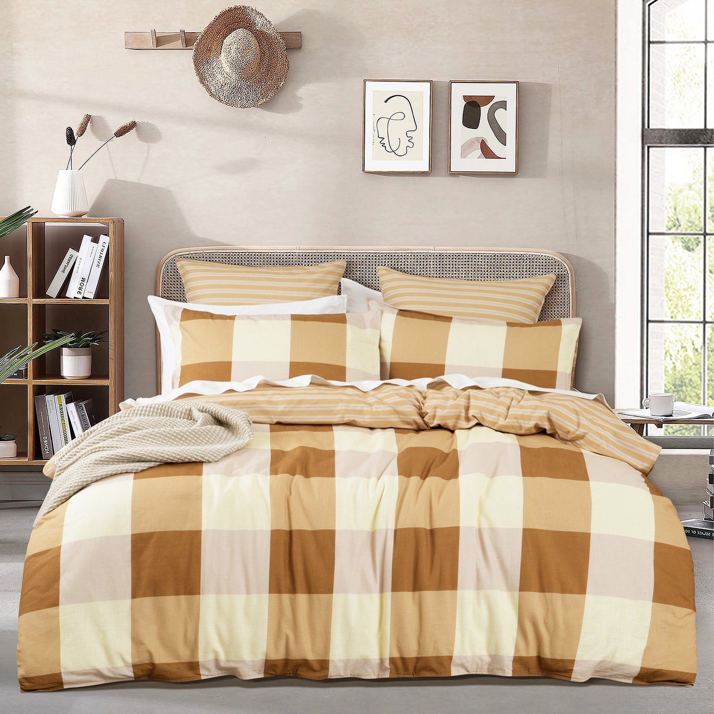 300 TC Cotton Quilt Cover Set - Reversible