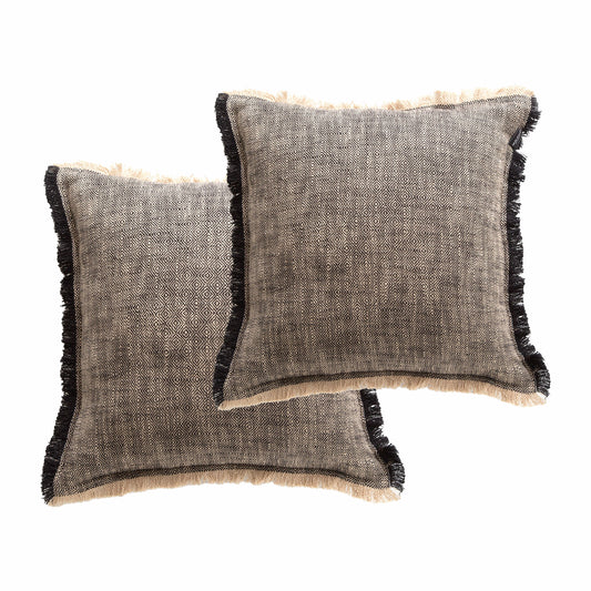 Twin Pack Franco Cushions - Yarn Dyed Stone Washed