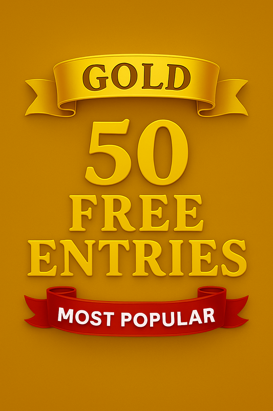 Gold Package | 50 FREE Entries | EXTRA 25% Off for 30 Days