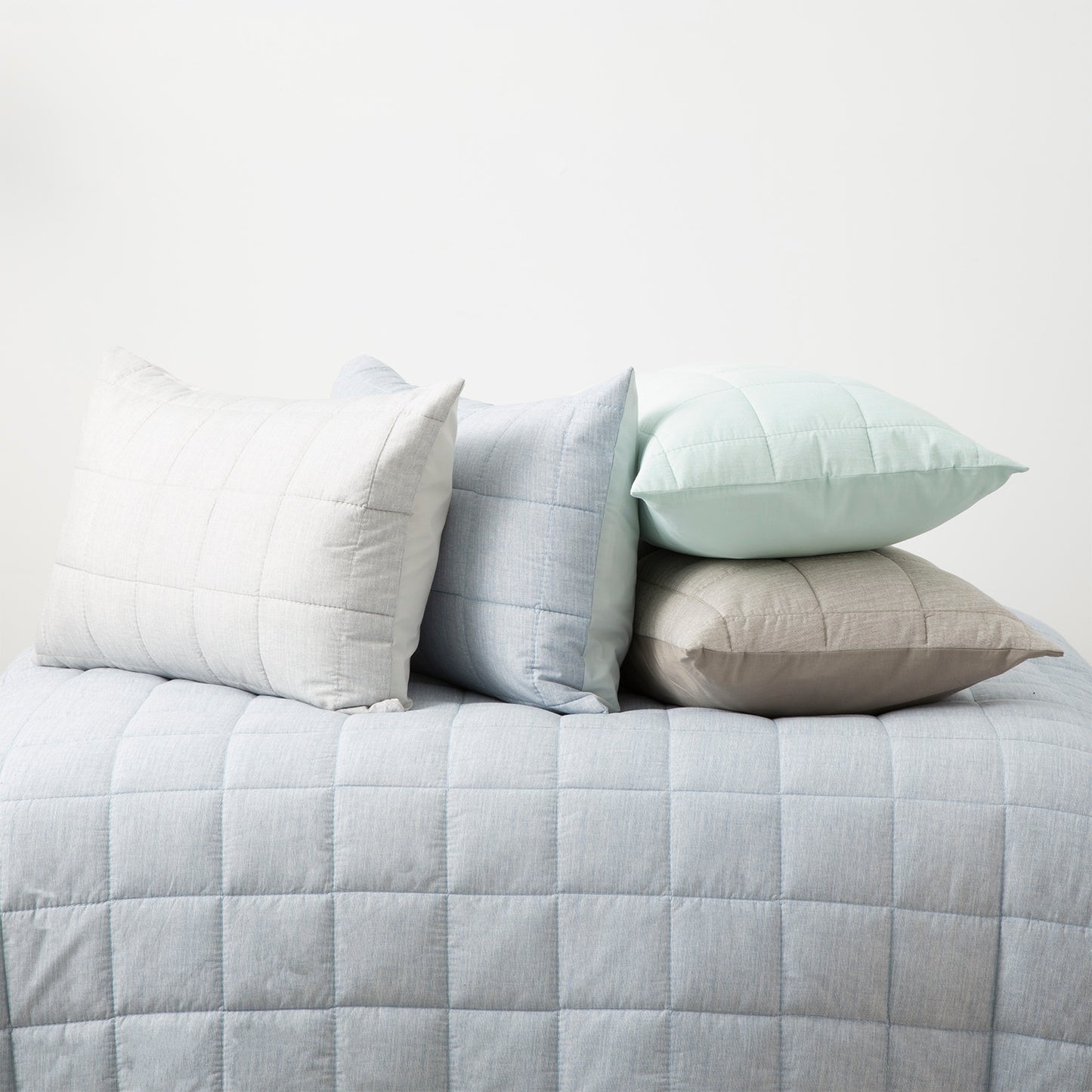 Chambray Quilted Quilt Cover Set - Paradis Washed