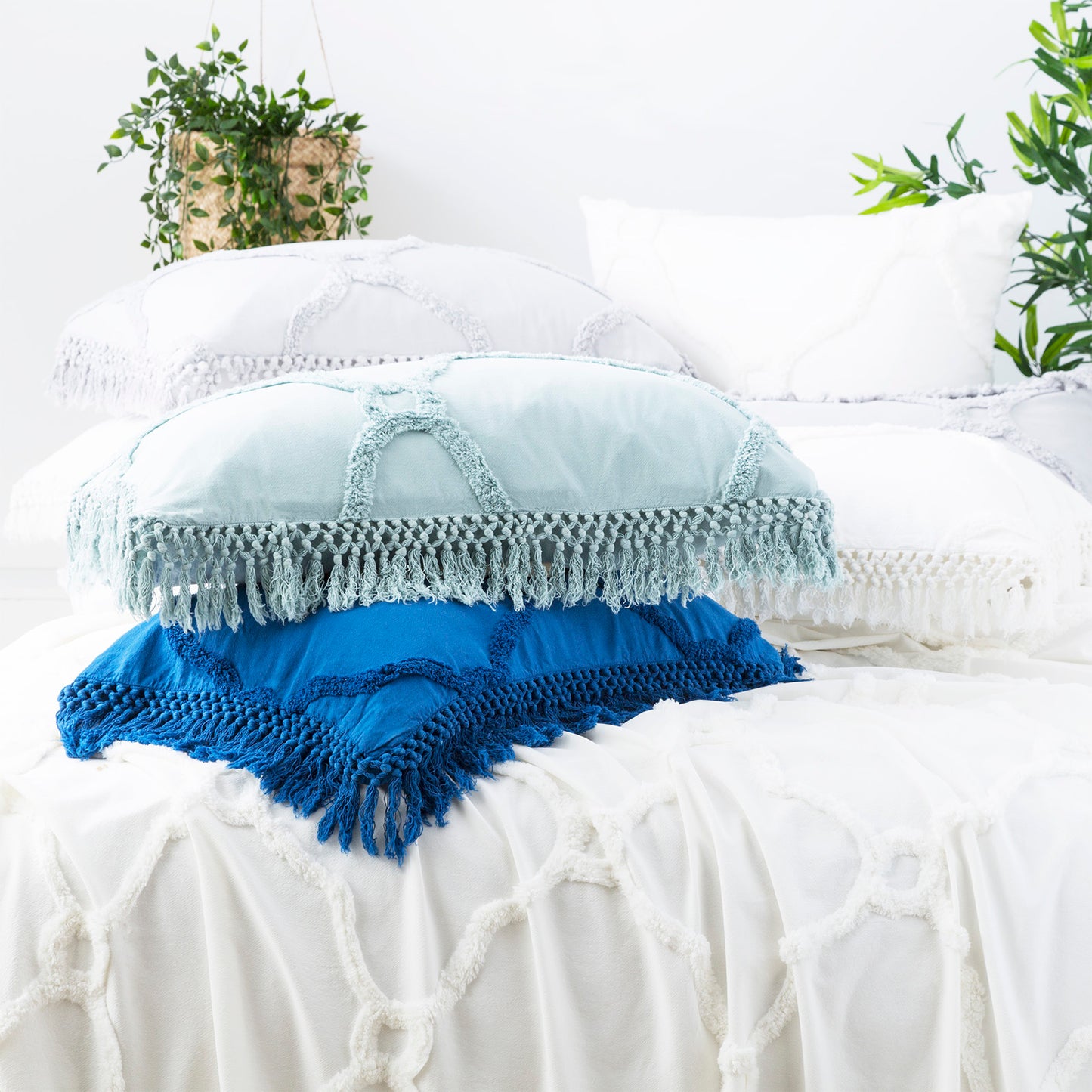 Park avenue 100% Cotton Chenille Vintage washed Tufted Bed Cover set