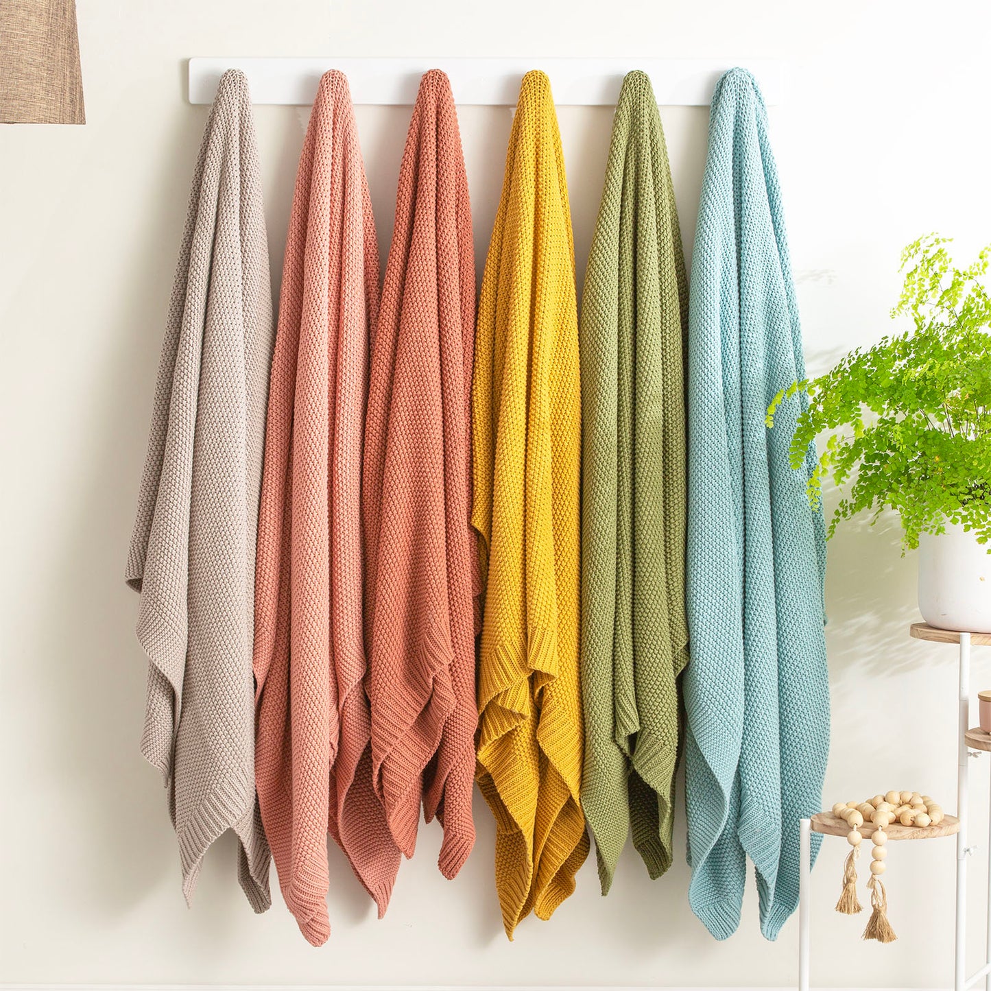 100% Cotton Knitted Throw
