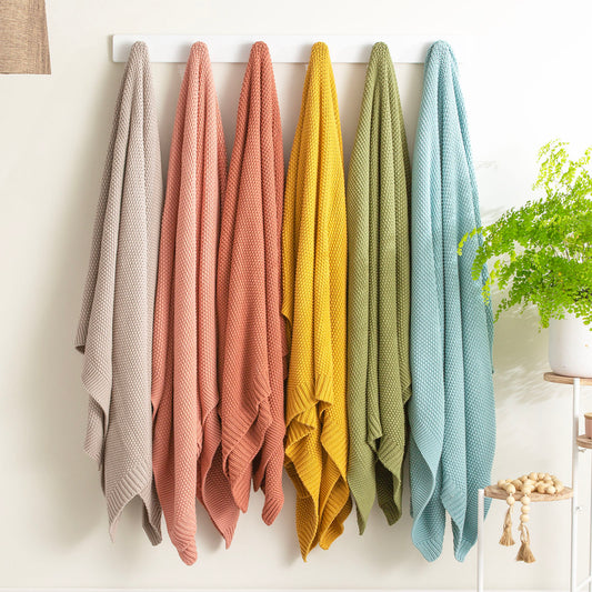 100% Cotton Knitted Throw