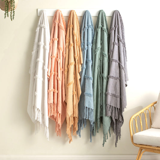 Cambridge Tufted Throw - Cotton Slub